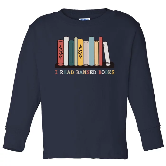 I Read Banned Books Week Librarian Reader Nerd Toddler Long Sleeve Shirt