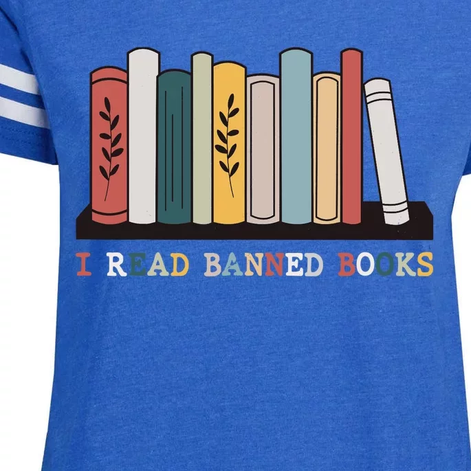 I Read Banned Books Week Librarian Reader Nerd Enza Ladies Jersey Football T-Shirt