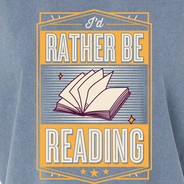 Id Rather Be Reading Book Literary Librarian Gift Garment-Dyed Women's Muscle Tee