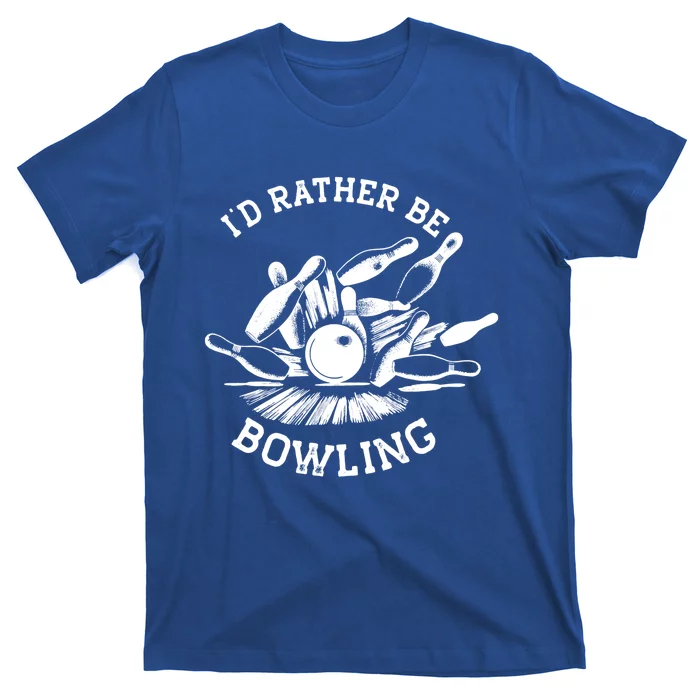 ID Rather Be Bowling Vintage 1950s Style For Bowling Cute Gift T-Shirt