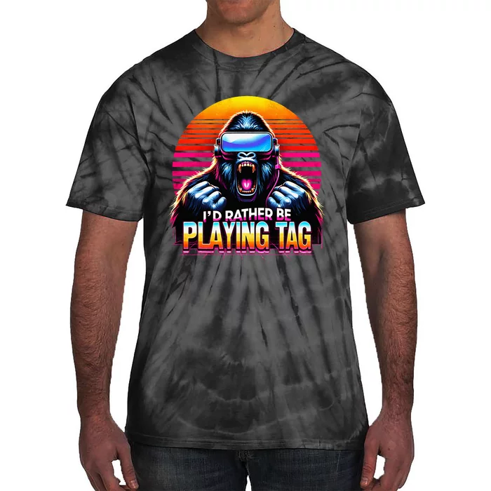 I’D Rather Be Playing Tag Gorilla Meme Vr Gamer Tie-Dye T-Shirt