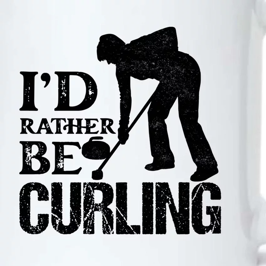 ID Rather Be Curling Ice Sport Broom Curler Gift Black Color Changing Mug