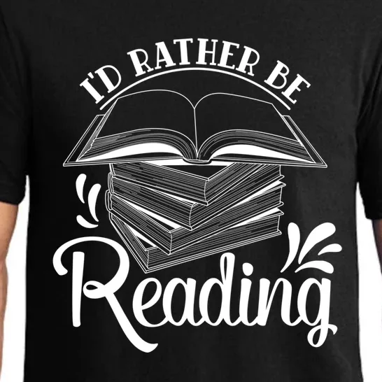 Id Rather Be Reading Book Lover Pile Of Books Gift Pajama Set