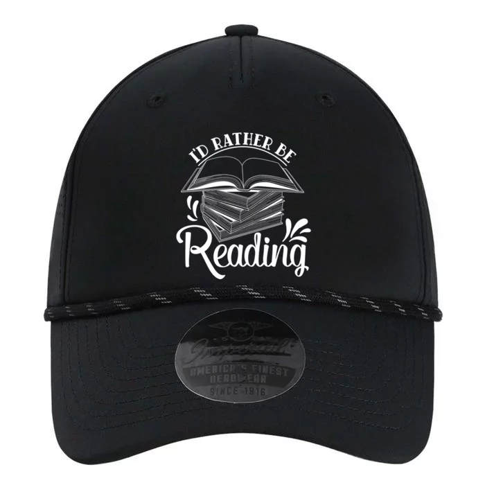 Id Rather Be Reading Book Lover Pile Of Books Gift Performance The Dyno Cap