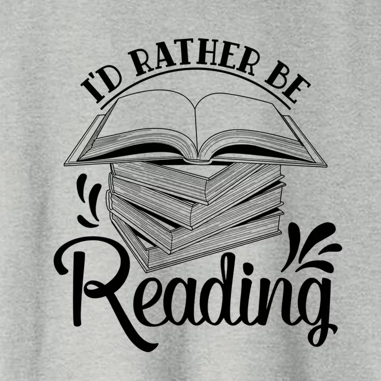 Id Rather Be Reading Book Lover Pile Of Books Gift Women's Crop Top Tee