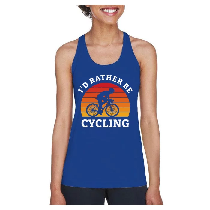 Id Rather Be Cycling Cycologist Biking Racing Bicycle MTB Women's Racerback Tank