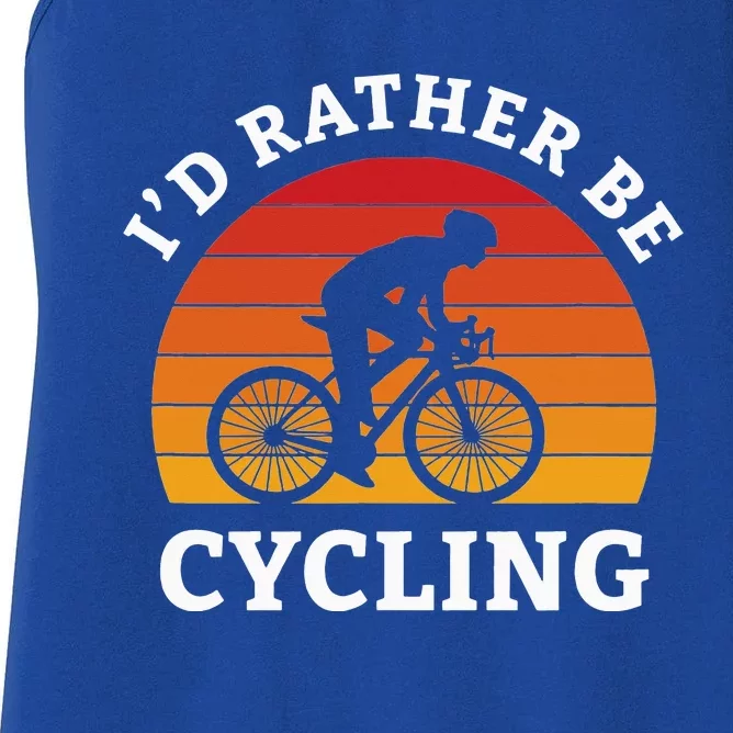 Id Rather Be Cycling Cycologist Biking Racing Bicycle MTB Women's Racerback Tank