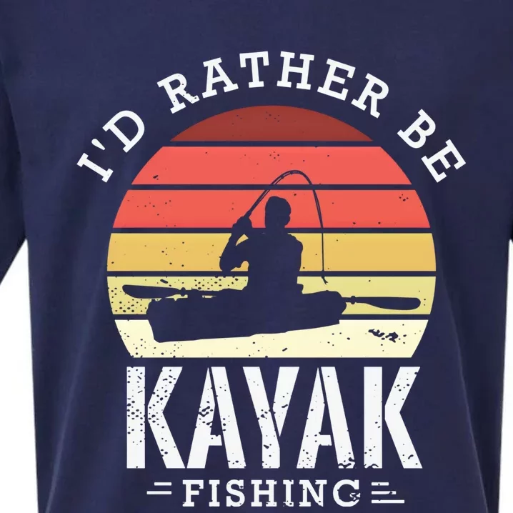 ID Rather Be Kayak Fishing Funny Fishing Gear Gift Sueded Cloud Jersey T-Shirt