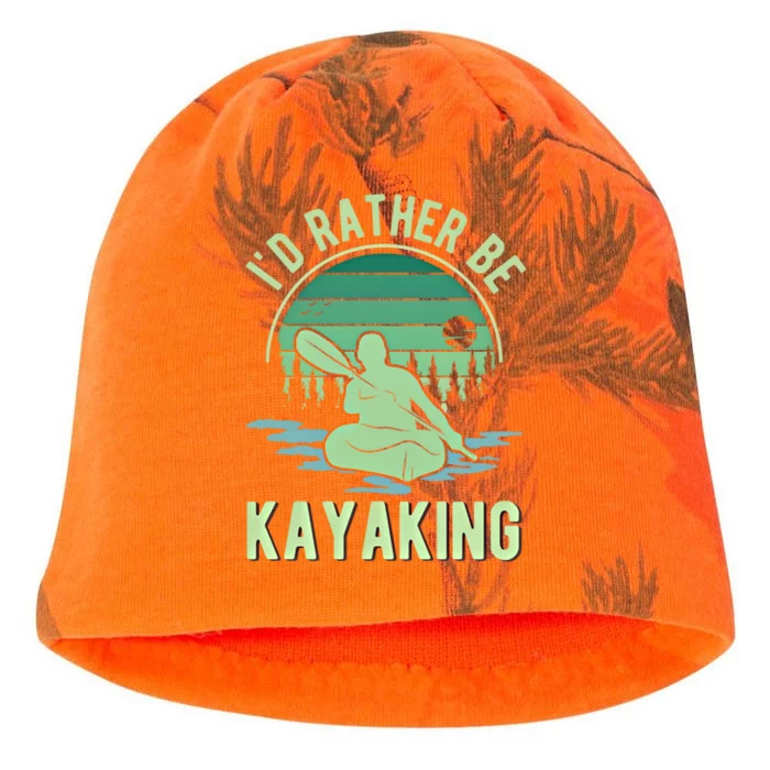 ID Rather Be Kayaking Kayak Kayaker Gift Kati - Camo Knit Beanie