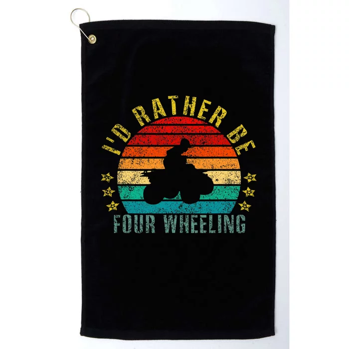 Id Rather Be Four Wheeling Funny Retro Platinum Collection Golf Towel