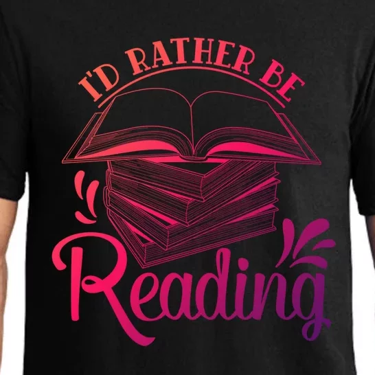 Id Rather Be Reading Book Lover Pile Of Books Gift Pajama Set