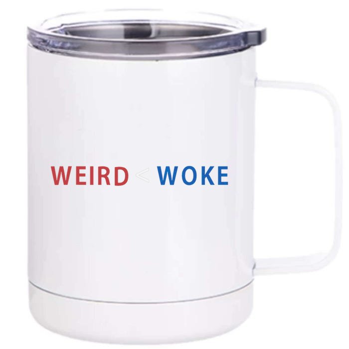 ID Rather Be Woke Than Weird Funny Political Front & Back 12oz Stainless Steel Tumbler Cup