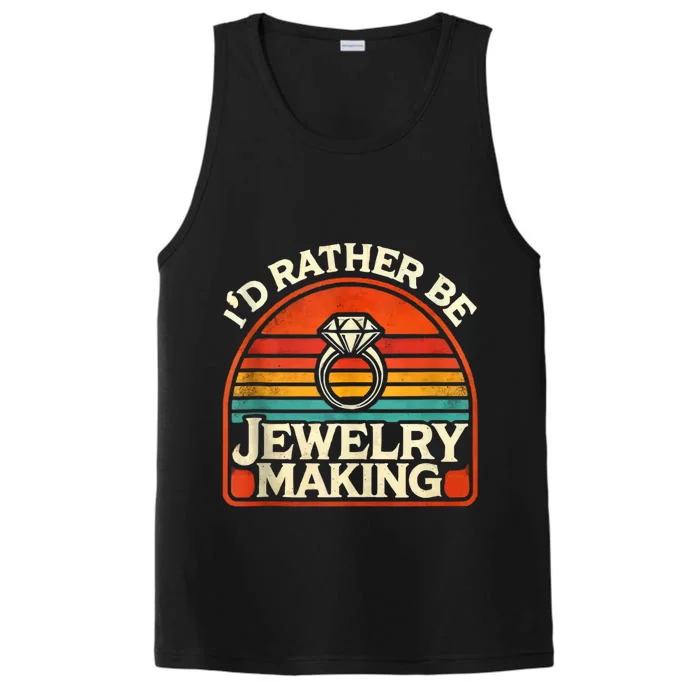 Id Rather Be Jewelry Making Performance Tank