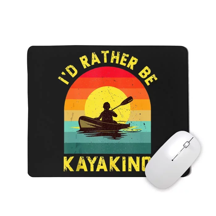 Id Rather Be Kayaking Vintage Distressed Kayak Lover Gift Mousepad