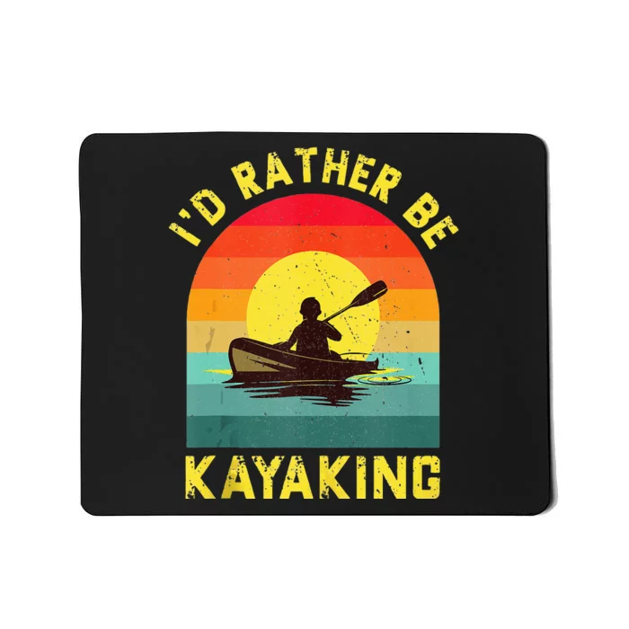 Id Rather Be Kayaking Vintage Distressed Kayak Lover Gift Mousepad