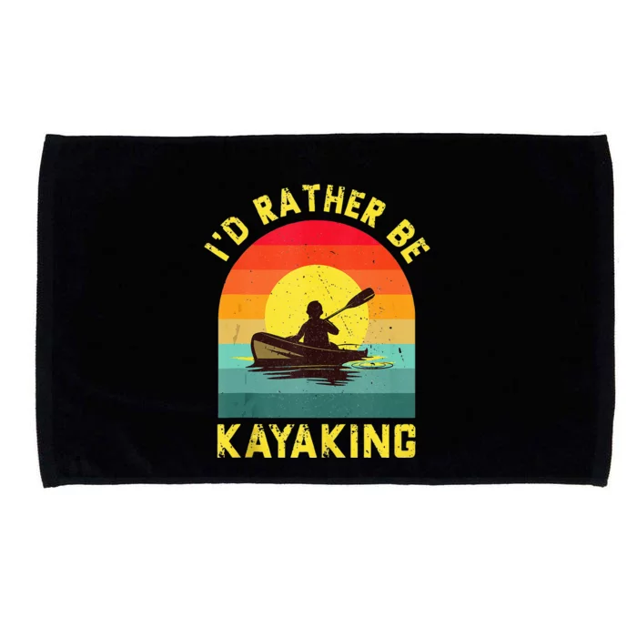 Id Rather Be Kayaking Vintage Distressed Kayak Lover Gift Microfiber Hand Towel