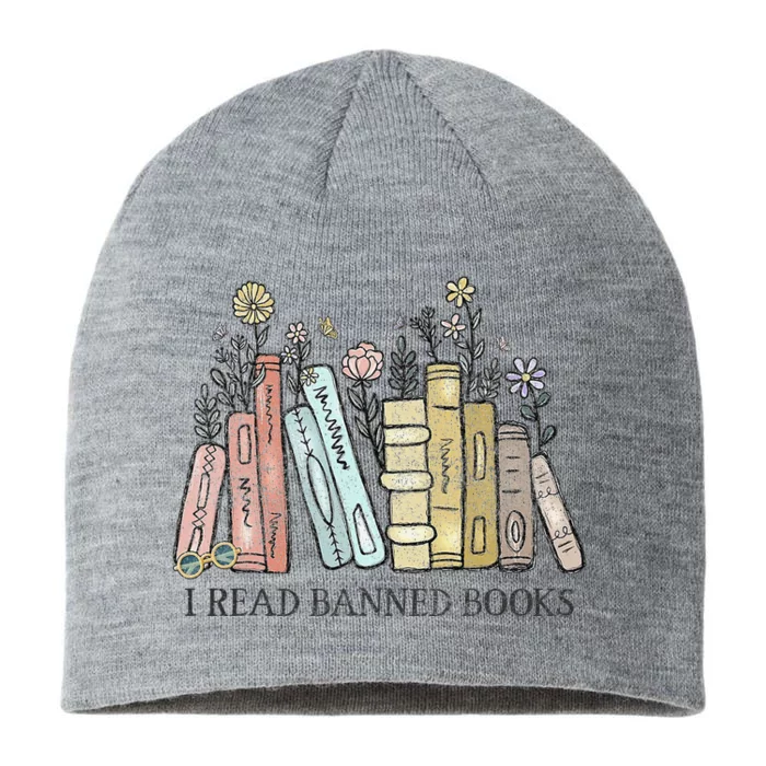 I Read Banned Books Lovers Vintage Funny Book Readers 8 1/2in Sustainable Knit Beanie