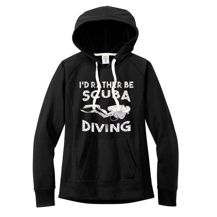 ID Rather Be Scuba Diving Design For Women Scuba Diver Women's Fleece Hoodie