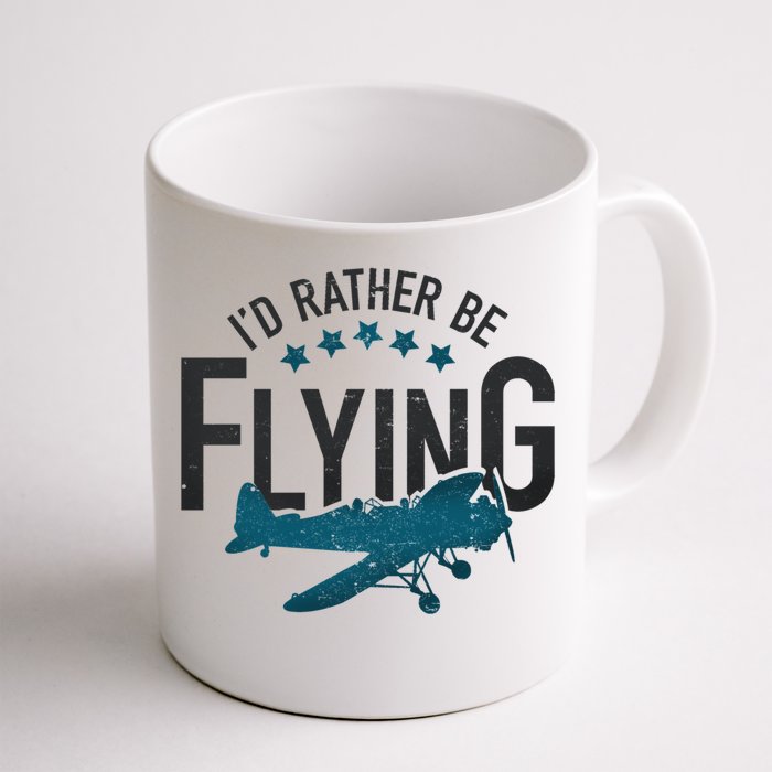 Id Rather Be Flying Retro Airplane Funny Aviation Pilot Gift Cute Gift Front & Back Coffee Mug