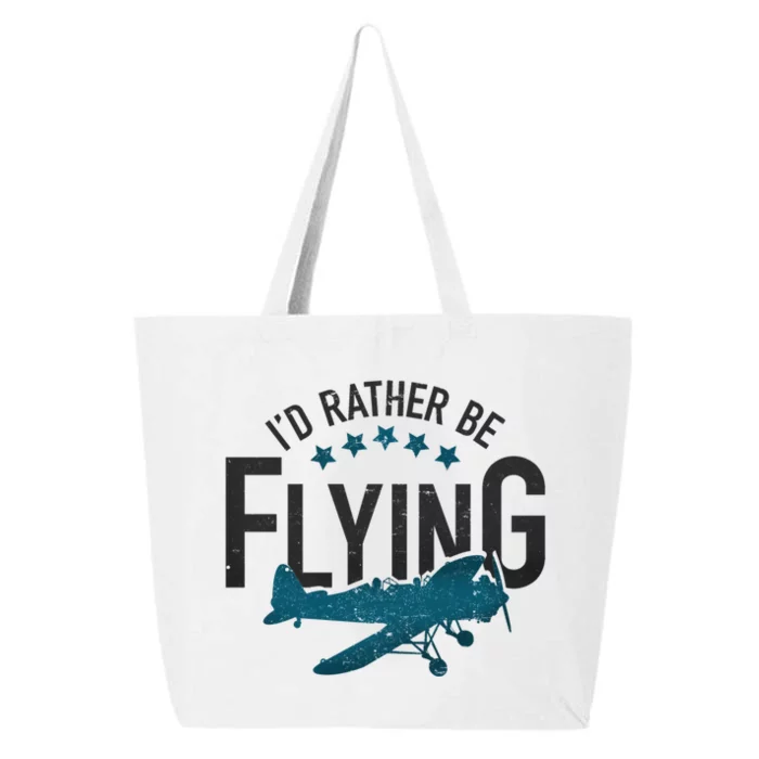 Id Rather Be Flying Retro Airplane Funny Aviation Pilot Gift Cute Gift 25L Jumbo Tote