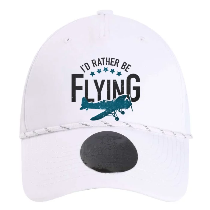 Id Rather Be Flying Retro Airplane Funny Aviation Pilot Gift Cute Gift Performance The Dyno Cap