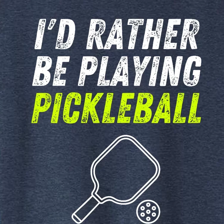 I'd Rather Be Playing Pickleball Funny Pickleball Women's Crop Top Tee