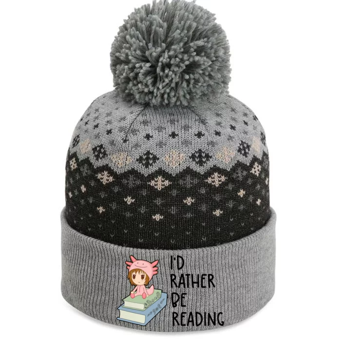 Id Rather Be Reading Bookworm Bookaholic Book Lover Bookish Gift The Baniff Cuffed Pom Beanie