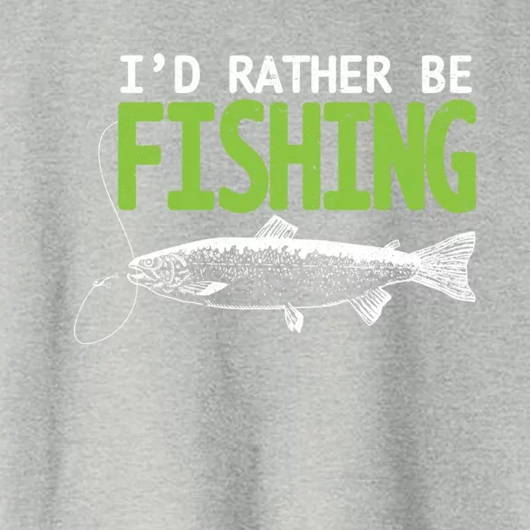 I'd Rather Be Fishing Gift Funny Gift Trout And Salmon Fishing Lovers Women's Crop Top Tee