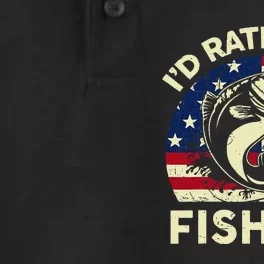 ID Rather Be Fishing Funny Fisherman Dry Zone Grid Performance Polo