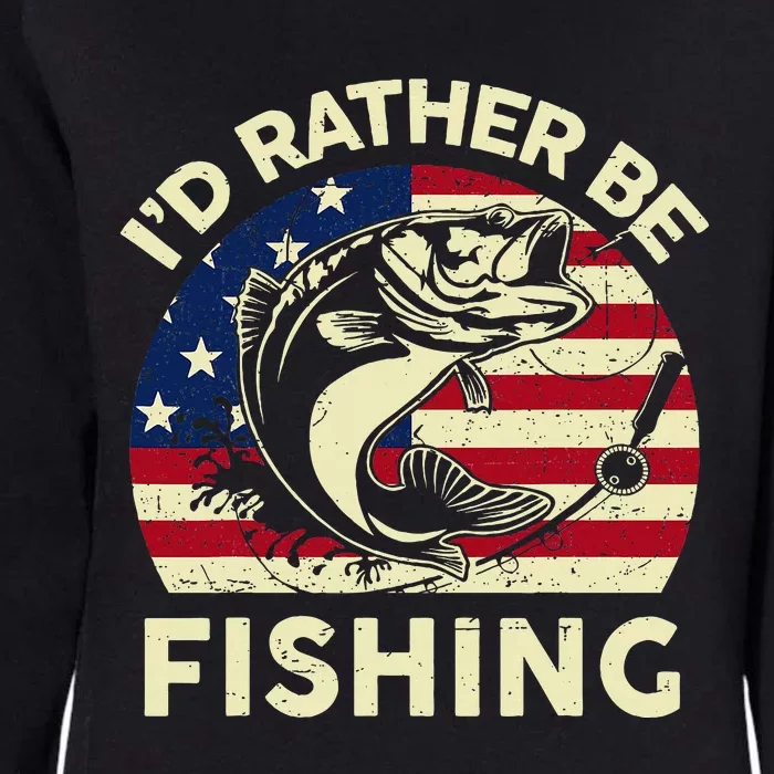 ID Rather Be Fishing Funny Fisherman Womens California Wash Sweatshirt