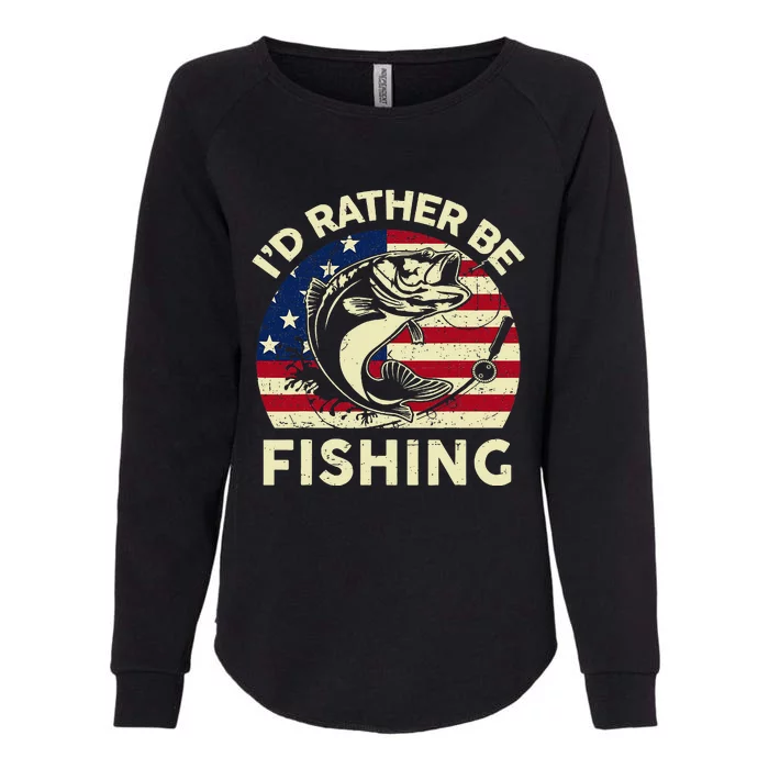 ID Rather Be Fishing Funny Fisherman Womens California Wash Sweatshirt