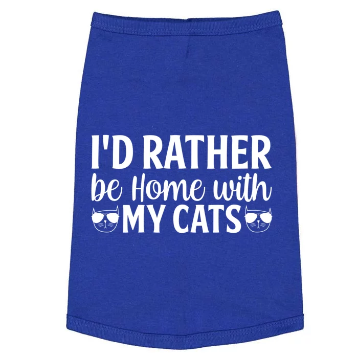 Id Rather Be Home With My Cats Cat Lady Purrfriend Great Gift Doggie Tank