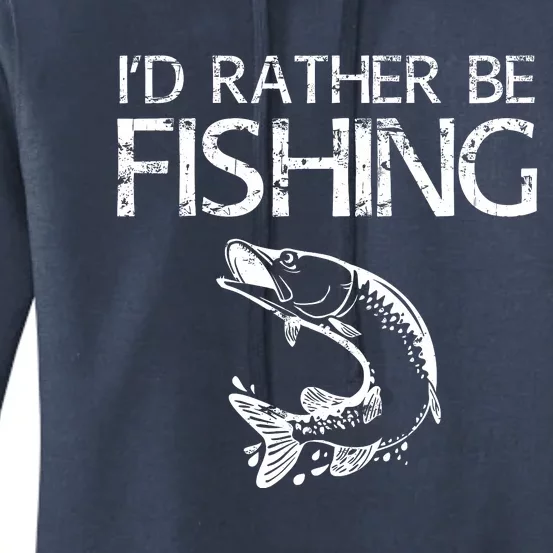 ID Rather Be Fishing Fisherman Women's Pullover Hoodie