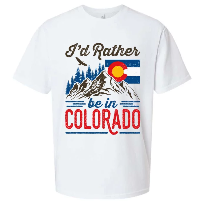 ID Rather Be In Colorado Roots Born Raised Souvenir Flag Sueded Cloud Jersey T-Shirt