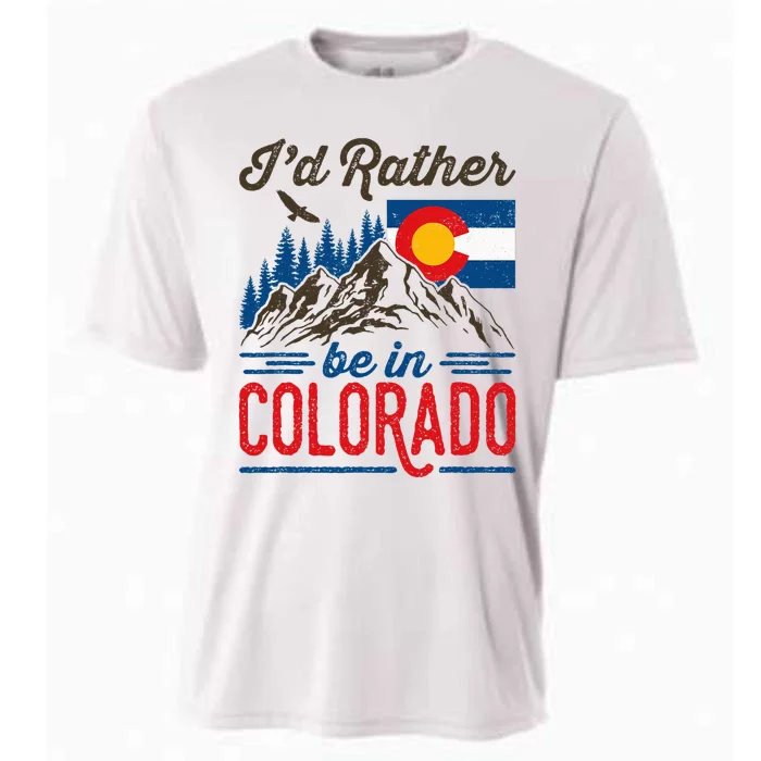 ID Rather Be In Colorado Roots Born Raised Souvenir Flag Cooling Performance Crew T-Shirt