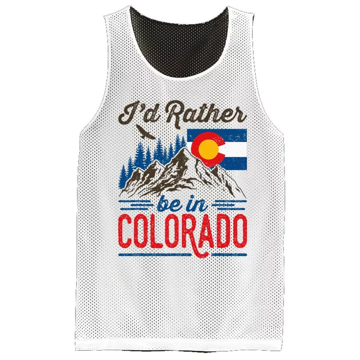 ID Rather Be In Colorado Roots Born Raised Souvenir Flag Mesh Reversible Basketball Jersey Tank