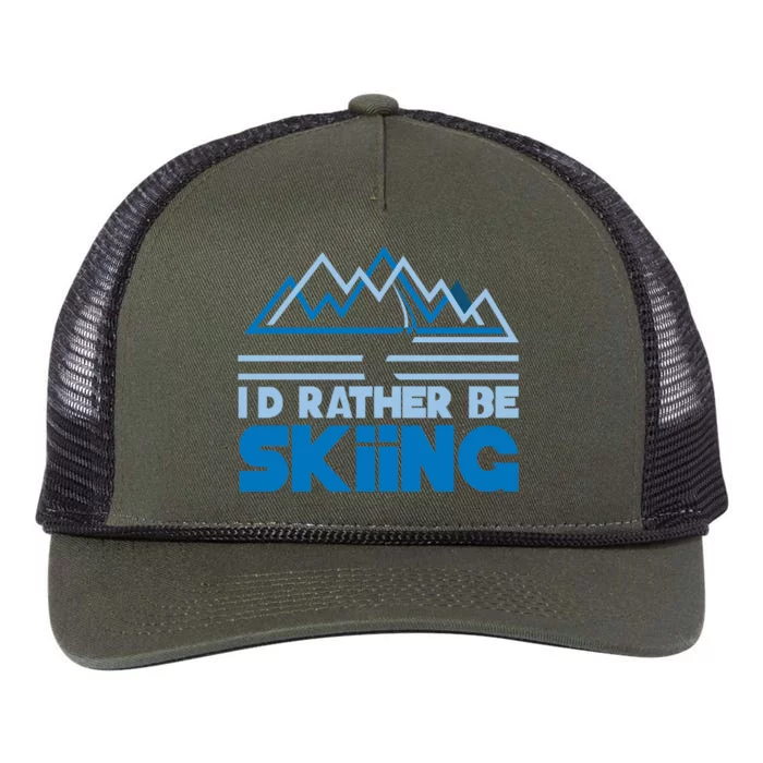 I'd Rather Be Skiing Retro Rope Trucker Hat Cap