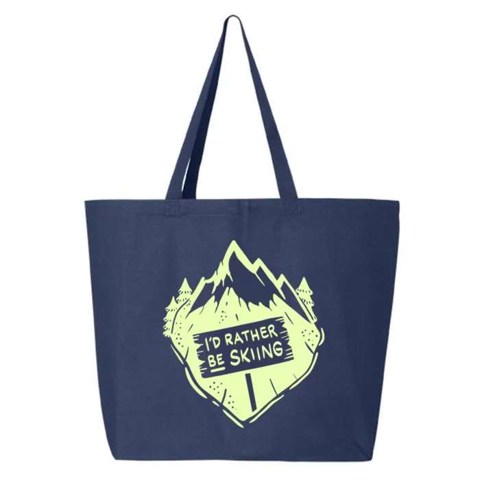 Id Rather Be Skiing Ski Hobbyist Gift 25L Jumbo Tote