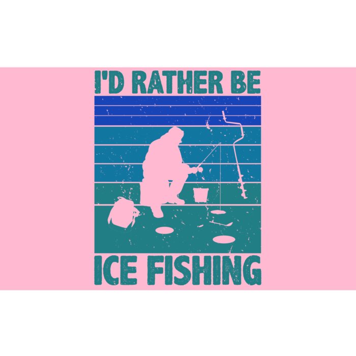 I'd Rather Be Ice Fishing Hobby Retro Gift Bumper Sticker