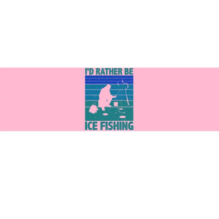 I'd Rather Be Ice Fishing Hobby Retro Gift Bumper Sticker