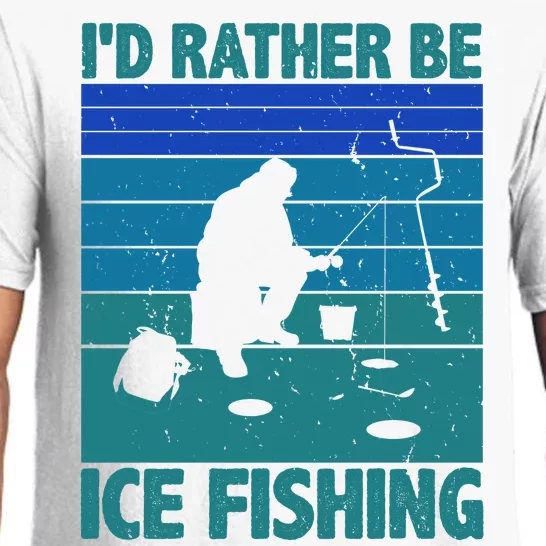 I'd Rather Be Ice Fishing Hobby Retro Gift Pajama Set