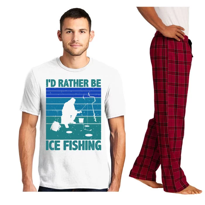 I'd Rather Be Ice Fishing Hobby Retro Gift Pajama Set