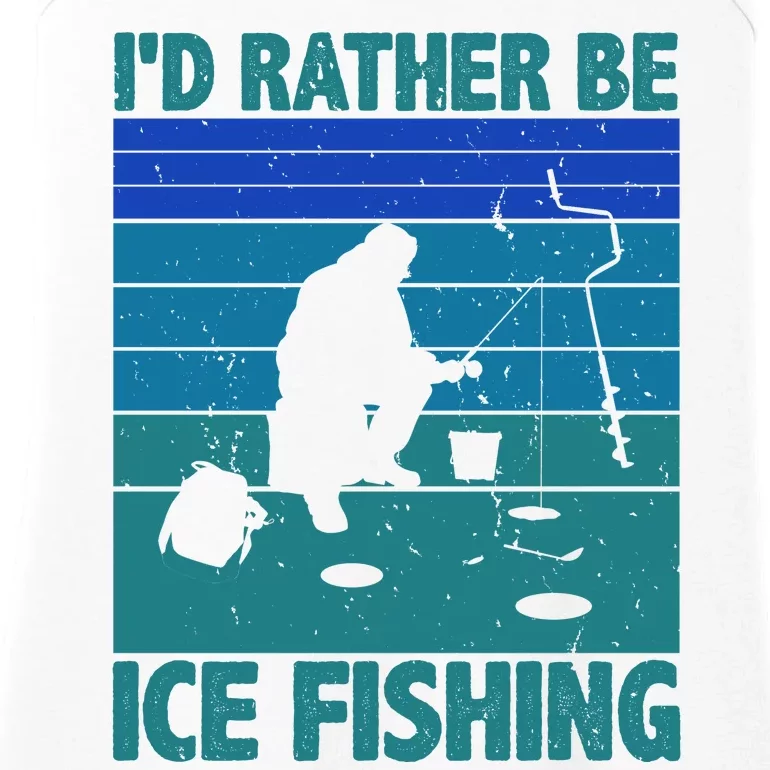 I'd Rather Be Ice Fishing Hobby Retro Gift Ladies Essential Tank