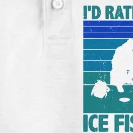 I'd Rather Be Ice Fishing Hobby Retro Gift Dry Zone Grid Performance Polo