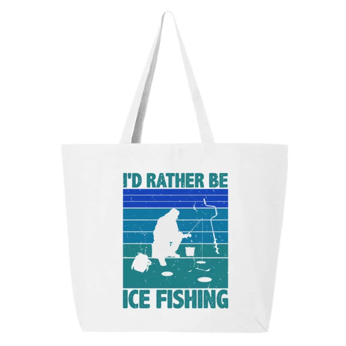 I'd Rather Be Ice Fishing Hobby Retro Gift 25L Jumbo Tote