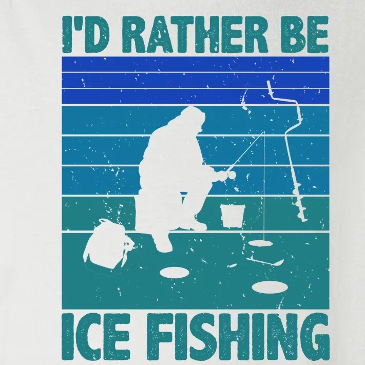 I'd Rather Be Ice Fishing Hobby Retro Gift Toddler Long Sleeve Shirt