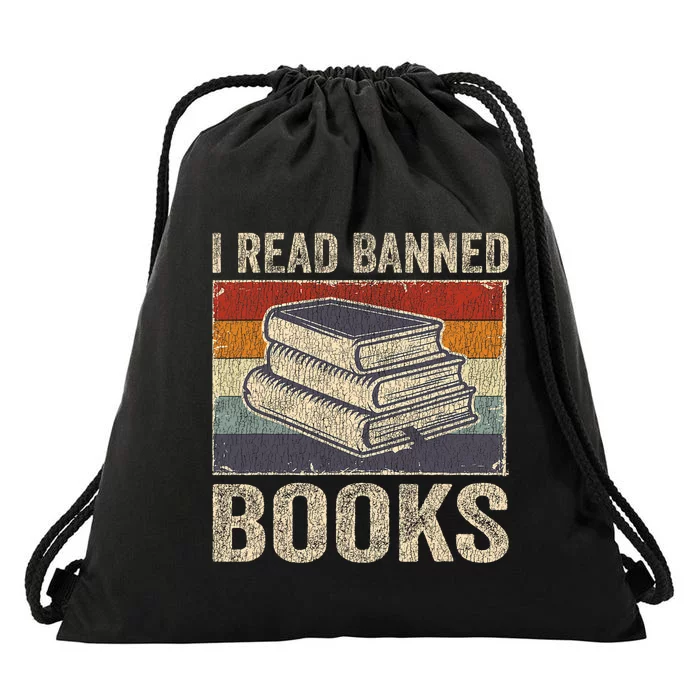 I Read Banned Books Week Librarian Freedom Reader Nerd Drawstring Bag