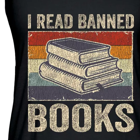 I Read Banned Books Week Librarian Freedom Reader Nerd Ladies Essential Flowy Tank