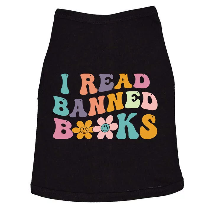 I Read Banned Books Retro Wavy Doggie Tank