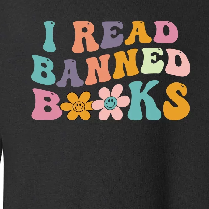 I Read Banned Books Retro Wavy Toddler Sweatshirt